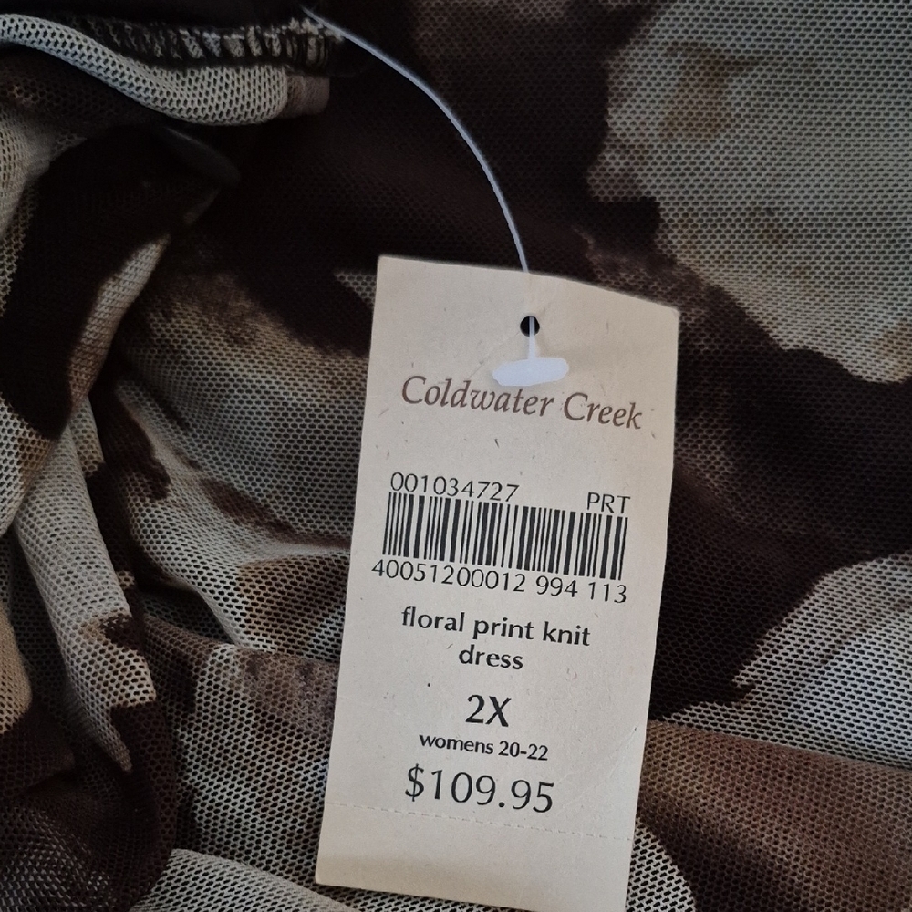 NWT Coldwater Creek Brown and Cream Dress 2X - Picture 6 of 6